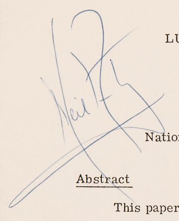 Lot #8181 Neil Armstrong Signed Copy of His Scientific Article - 