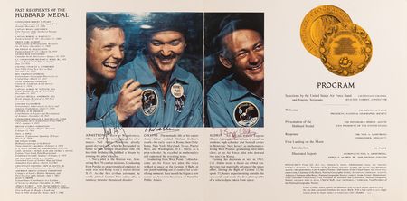 Lot #8188 Apollo 11 Signed Hubbard Medal Program (National Geographic Society) - Image 2