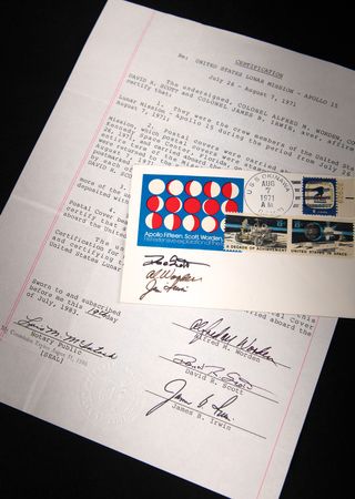 Lot #8344 Apollo 15 'Phases of the Moon' Flown Cover - Image 1