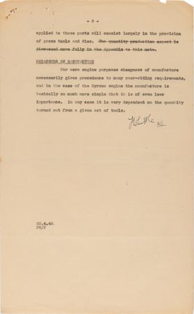 Lot #8008 Frank Whittle Archive with a Confidential First Report on the Turbojet Engine (1 of 5 Copies) and (3) Signed Documents - Image 13
