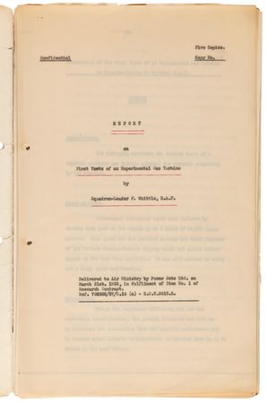 Lot #8008 Frank Whittle Archive with a Confidential First Report on the Turbojet Engine (1 of 5 Copies) and (3) Signed Documents - Image 3