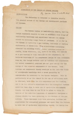 Lot #8008 Frank Whittle Archive with a Confidential First Report on the Turbojet Engine (1 of 5 Copies) and (3) Signed Documents - Image 4