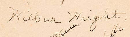 Lot #8003 Wilbur Wright Signature, with Early Aviation Mechanics and Pilots (Rome, 1909) - Image 2