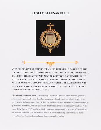 Lot #8310 Apollo 14 Flown Lunar Bible - Rare, Regally Presented Complete Microform of the King James Bible Carried to the Moon's Surface - Image 17