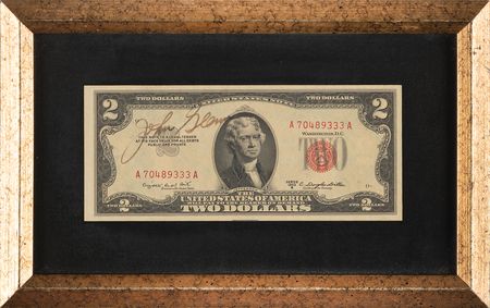 Lot #8046 John Glenn Signed $2 Dollar Bill - Image 1