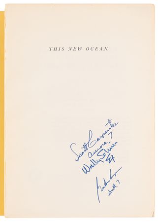 Lot #8041 Mercury Astronauts: Scott Carpenter, Wally Schirra, and Gordon Cooper Signed Book - This New Ocean: A History of Project Mercury - Image 4