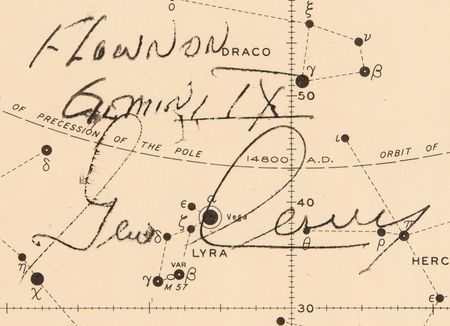 Lot #8081 Gemini 9 Flown Constellation Chart and Greek Alphabet Cue Card - Signed and Flight-Certified by Gene Cernan - Image 4