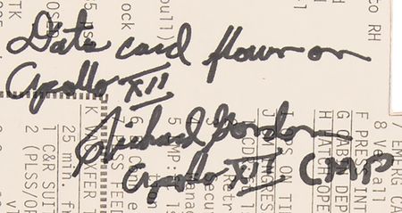 Lot #8244 Apollo 12 Flown Instrument Panel 'Contingency EVA' Data Card - Signed and Flight-Certified by CMP Richard Gordon - Image 2