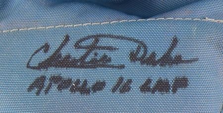 Lot #8366 Apollo A7L Space Suit Inner Boot Signed by Charlie Duke - Image 2