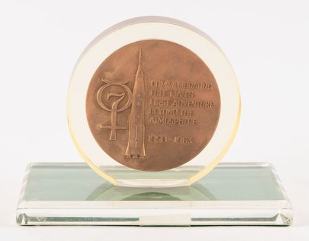 Lot #8054 Mercury Astronauts Commemorative Bronze Medallion - From the Collection of a Project Gemini Medical Director - Image 1