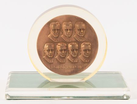 Lot #8054 Mercury Astronauts Commemorative Bronze Medallion - From the Collection of a Project Gemini Medical Director - Image 2
