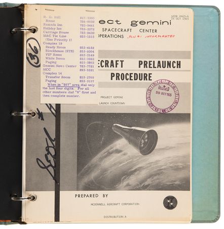 Lot #8101 Gemini 6 'Project Gemini Launch Countdown' Manual - Presented to a Project Gemini Medical Director - Image 2