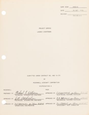 Lot #8101 Gemini 6 'Project Gemini Launch Countdown' Manual - Presented to a Project Gemini Medical Director - Image 4