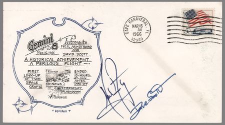Lot #8077 Gemini 8 Signed 'Launch Day' Cover - From the Collection of Skylab Astronaut Ed Gibson - Image 1