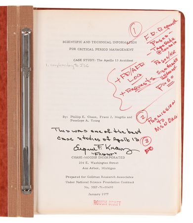 Lot #8510 Gene Kranz's Hand-Corrected Rough Draft of the 'Case Study: The Apollo 13 Accident' Report - Image 2