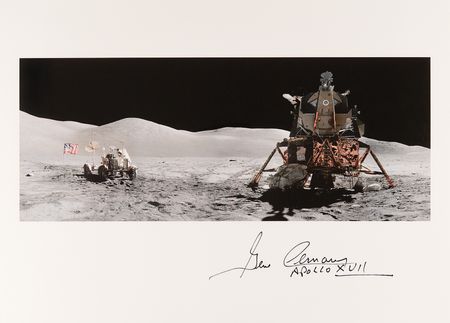 Lot #8405 Gene Cernan Signed Photographic Print (22? x 16?) - Image 1