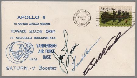 Lot #8144 Apollo 8 Signed Commemorative Cover - From the Collection of Skylab Astronaut Ed Gibson - Image 1