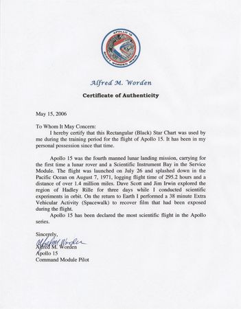 Lot #8363 Al Worden's Apollo 15 Training-Used Star Chart - Image 2