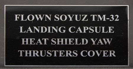 Lot #8587 Soyuz Spacecraft Yaw Thruster Heat Shield Cover - Attested as Flown on Soyuz TM-32 - Image 5
