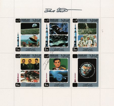 Lot #8426 Astronauts Signed 'Sieger' Stamp Collection (20) with Neil Armstrong - Image 4