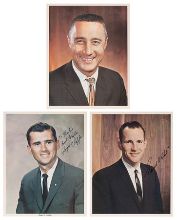 Lot #8122 Apollo 1 (3) Signed Photographs -