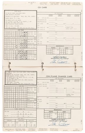 Lot #8390 Gene Cernan's Apollo 17 Lunar Surface-Flown 'LM Data Card Book' - All (20) Pages Signed and Flight-Certified by CDR Cernan - Image 10