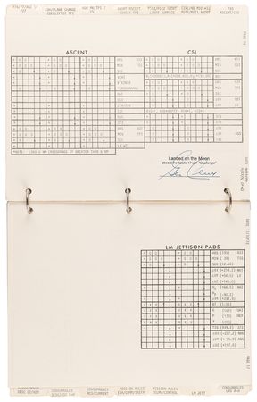 Lot #8390 Gene Cernan's Apollo 17 Lunar Surface-Flown 'LM Data Card Book' - All (20) Pages Signed and Flight-Certified by CDR Cernan - Image 13