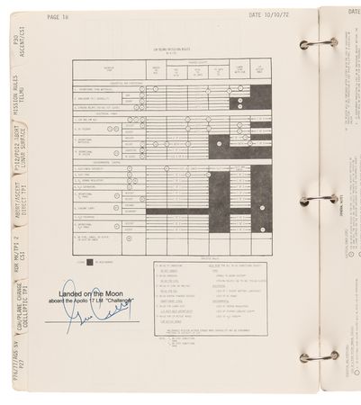 Lot #8390 Gene Cernan's Apollo 17 Lunar Surface-Flown 'LM Data Card Book' - All (20) Pages Signed and Flight-Certified by CDR Cernan - Image 14