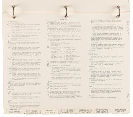 Lot #8390 Gene Cernan's Apollo 17 Lunar Surface-Flown 'LM Data Card Book' - All (20) Pages Signed and Flight-Certified by CDR Cernan - Image 15