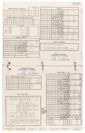 Lot #8390 Gene Cernan's Apollo 17 Lunar Surface-Flown 'LM Data Card Book' - All (20) Pages Signed and Flight-Certified by CDR Cernan - Image 6