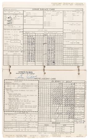 Lot #8390 Gene Cernan's Apollo 17 Lunar Surface-Flown 'LM Data Card Book' - All (20) Pages Signed and Flight-Certified by CDR Cernan - Image 8