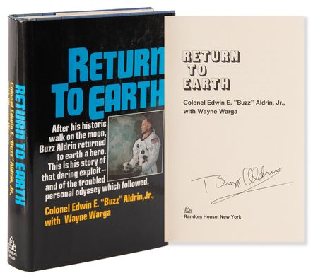 Lot #8212 Buzz Aldrin Signed Book - Return to Earth - Image 1