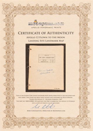 Lot #8247 Richard Gordon's Flown Apollo 12 'Landing Site Landmark Map' Page - Image 3