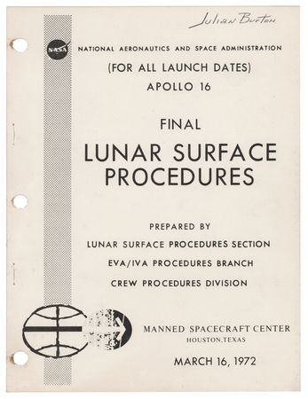 Lot #8451 Apollo 15, 16, and 17 'EVA and Lunar Surface' Manuals and Documents - Image 15