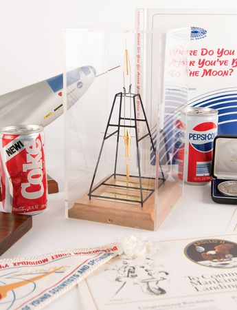 Lot #8606 Space Archive of S. Neil Hosenball, NASA's General Counsel, with Flown Flags, Certificates, 'Space Cans,' and a Rare 'Goddard Space Flight Center' Rocket Model - Image 1