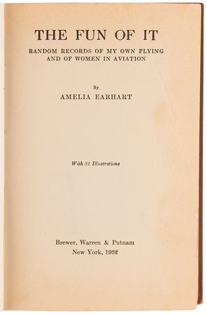 Lot #8005 Amelia Earhart Signed Book - The Fun of It - Image 5