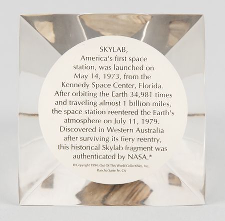 Lot #8526 Skylab Flown Fragment and Space Shuttle Columbia Heat Shield Fragment - Image 7
