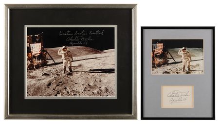 Lot #8380 Charlie Duke Signed Photograph and Signature - Image 1