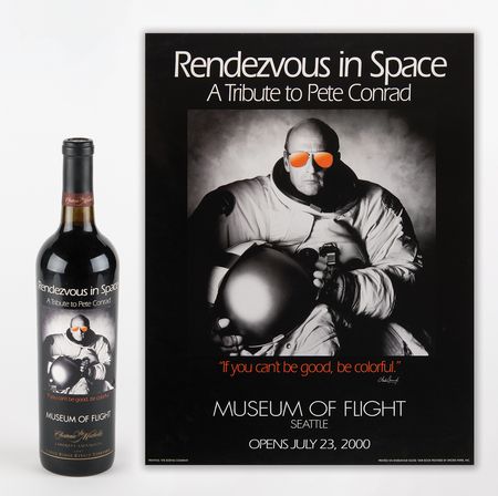 Lot #8270 Charles Conrad: 'Rendezvous in Space' Cabernet (1997) and Poster - Image 1