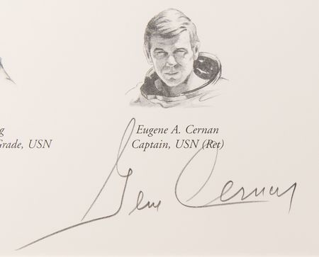 Lot #8443 Moonwalkers: Alan Bean, Gene Cernan, and Edgar Mitchell Signed Print - 'Hello Universe' (Ltd. Ed. #30/550) - Image 3