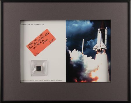 Lot #8543 Bruce McCandless Signed Photograph and Space Shuttle Discovery Tile Fragment - Image 2