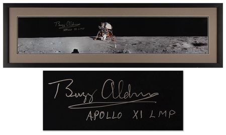 Lot #8206 Buzz Aldrin Oversized Panoramic Signed Photograph - Image 1