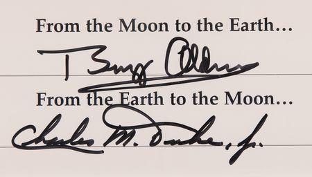 Lot #8220 Buzz Aldrin and Charlie Duke Signed Print - 'The First Words Ever Spoken' (Ltd. Ed. #93/99) - Image 3