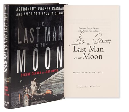 Lot #8412 Gene Cernan Signed Book - The Last Man on the Moon - Image 1