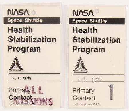 Lot #8508 Space Shuttle Health Stabilization Program Badges (2) - From the Personal Collection of Gene Kranz - Image 1