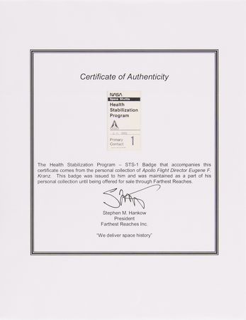 Lot #8508 Space Shuttle Health Stabilization Program Badges (2) - From the Personal Collection of Gene Kranz - Image 4