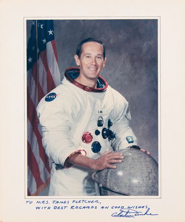 Lot #8372 Apollo 16 (3) Signed Photographs - Young, Duke, and Mattingly - Image 2