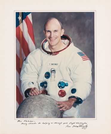 Lot #8372 Apollo 16 (3) Signed Photographs - Young, Duke, and Mattingly - Image 4