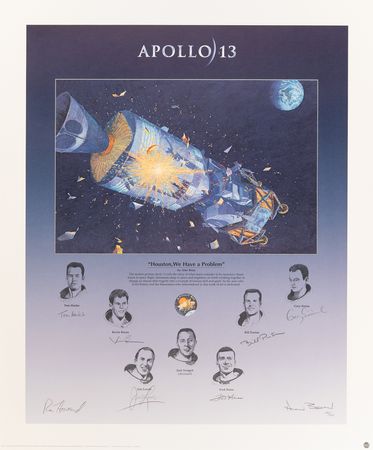 Lot #8301 Apollo 13 Multi-Signed (8) Print -