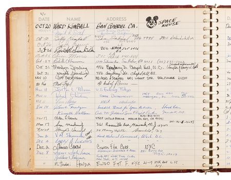 Lot #8431 National Air and Space Museum Signed Guestbook with Lindbergh, Aldrin, Collins, Irwin, Cernan, Sagan, and Roddenberry - Image 15